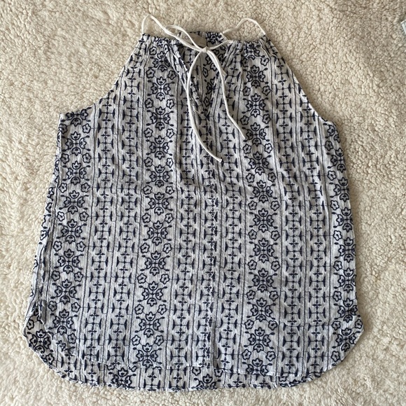 LOFT White and navy embroidered tank - Picture 8 of 8